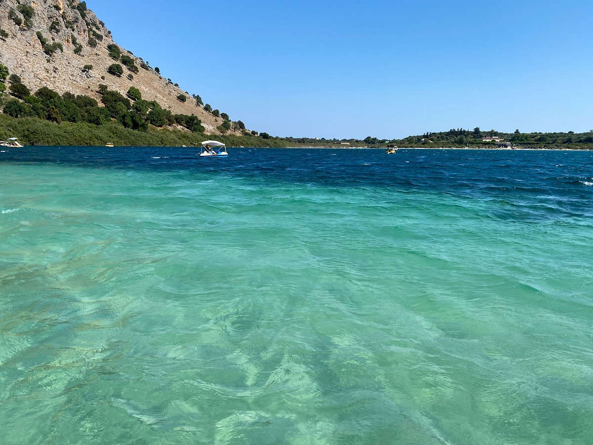Clear lake with turquoise water, Chania region